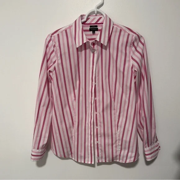 Talbots Pink and White Striped Shirt - Picture 1 of 4